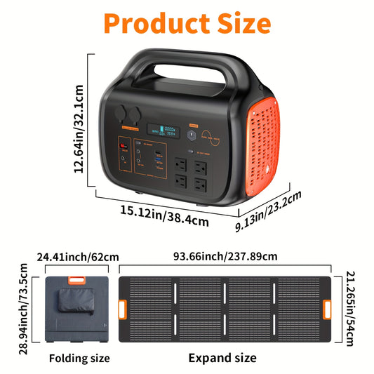 1000W Portable Power Supply Featuring a 200W Solar Panel, 1075Wh Lithium Battery Backup, 120V/1000W AC Outlet, Solar Generator, Ideal for Home, RV, Outdoor Activities, Camping, And Emergency Situations