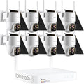 Kittyhok 2K ColorPura Solar Security Camera System, Wireless Outdoor, 8pcs PT Security Cameras, Pro Color Night Vision, Human Detection, 360 View, 1TB HDD, KBLR4084 Bundle with BLY4