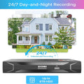 ZOSI 5MP 8CH PoE Security Camera System with Audio, H. 265 5MP 8 Channel NVR with 2TB HDD, 8pcs Weatherproof PoE IP Cameras Outdoor Indoor, Human Detection, 100ft Night Vision, for Home 24 - 7 Recording