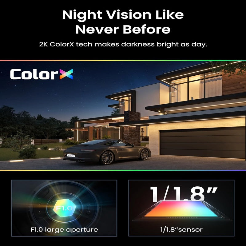 Home Hub with 2X Altas 6W Solar Panel - 2K Solar Camera Outdoor Wireless, Motion - Triggered Pre - Record Cameras for Home Security, 540 Days Battery Life, F1.0 ColorX Night Vision, Wi - Fi 6