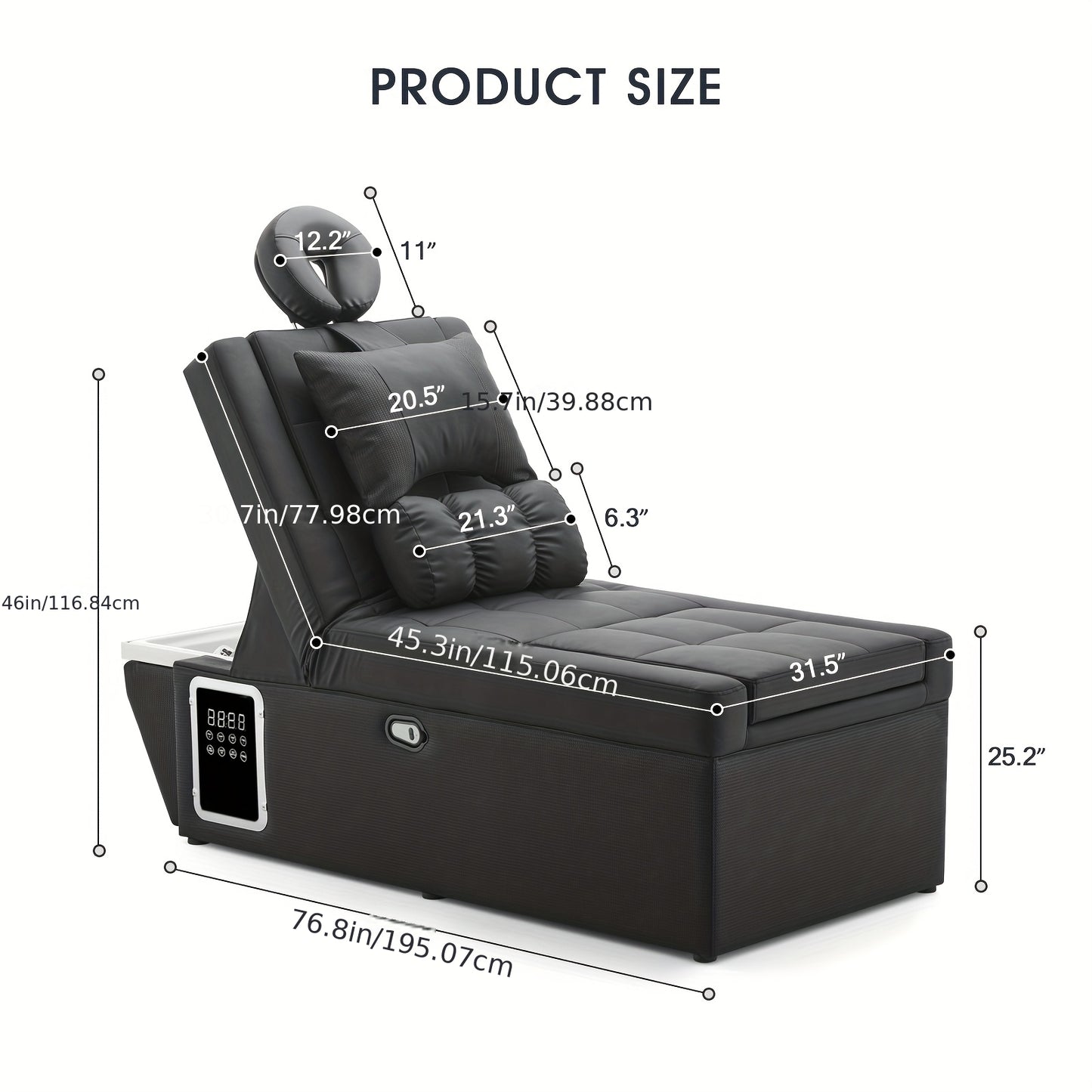 Professional Spa Massage Bed with Backwash Unit - Heavy-Duty Metal Frame, No Electricity Needed, Portable Salon & Home Spa Equipment for Salon, Spa, Bathroom