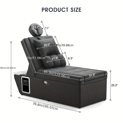 Professional Spa Massage Bed with Backwash Unit - Heavy-Duty Metal Frame, No Electricity Needed, Portable Salon & Home Spa Equipment for Salon, Spa, Bathroom