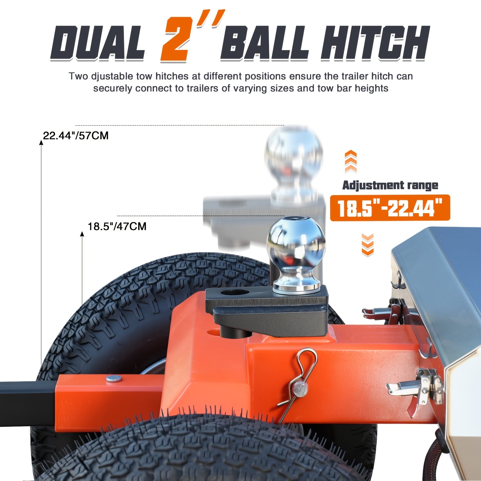 Trailer Trolley, 6 Wheels, Maximum 7500 Pounds All Terrain Wheels, Adjustable Speed, Reverse/drive/brake, 2-inch/4-inch Ball Hitch Installation, Suitable for Moving RVs, Car Trailers, Campers