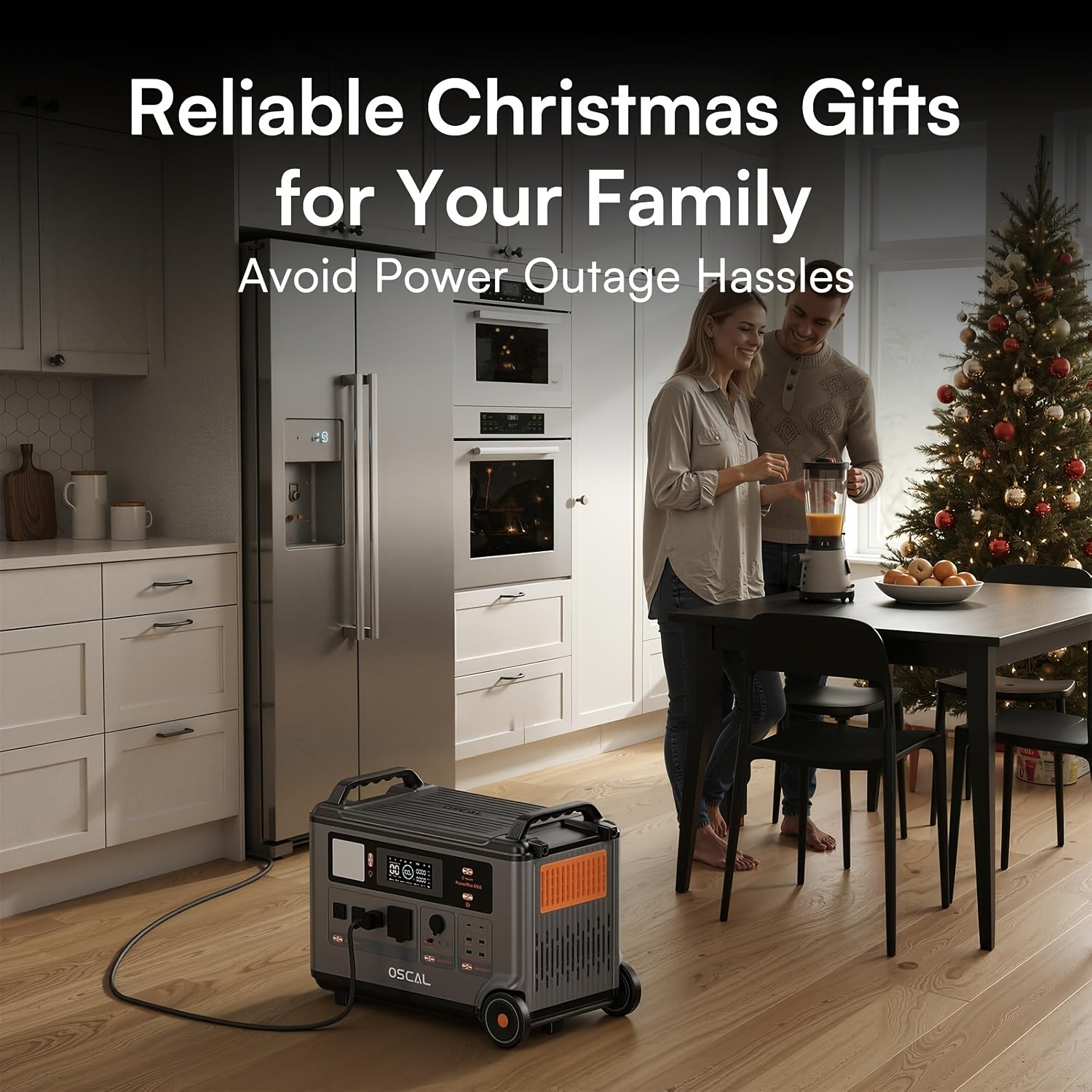 OSCAL PowerMax 6000 Portable Power Station, 3600Wh LiFePO4 Battery 6000W (9000W Peak)AC Output Dual Voltage 120V/240V Solar Generator for Camping, Home, Outdoor, Emergency Use(Free 30W Solar Panel)