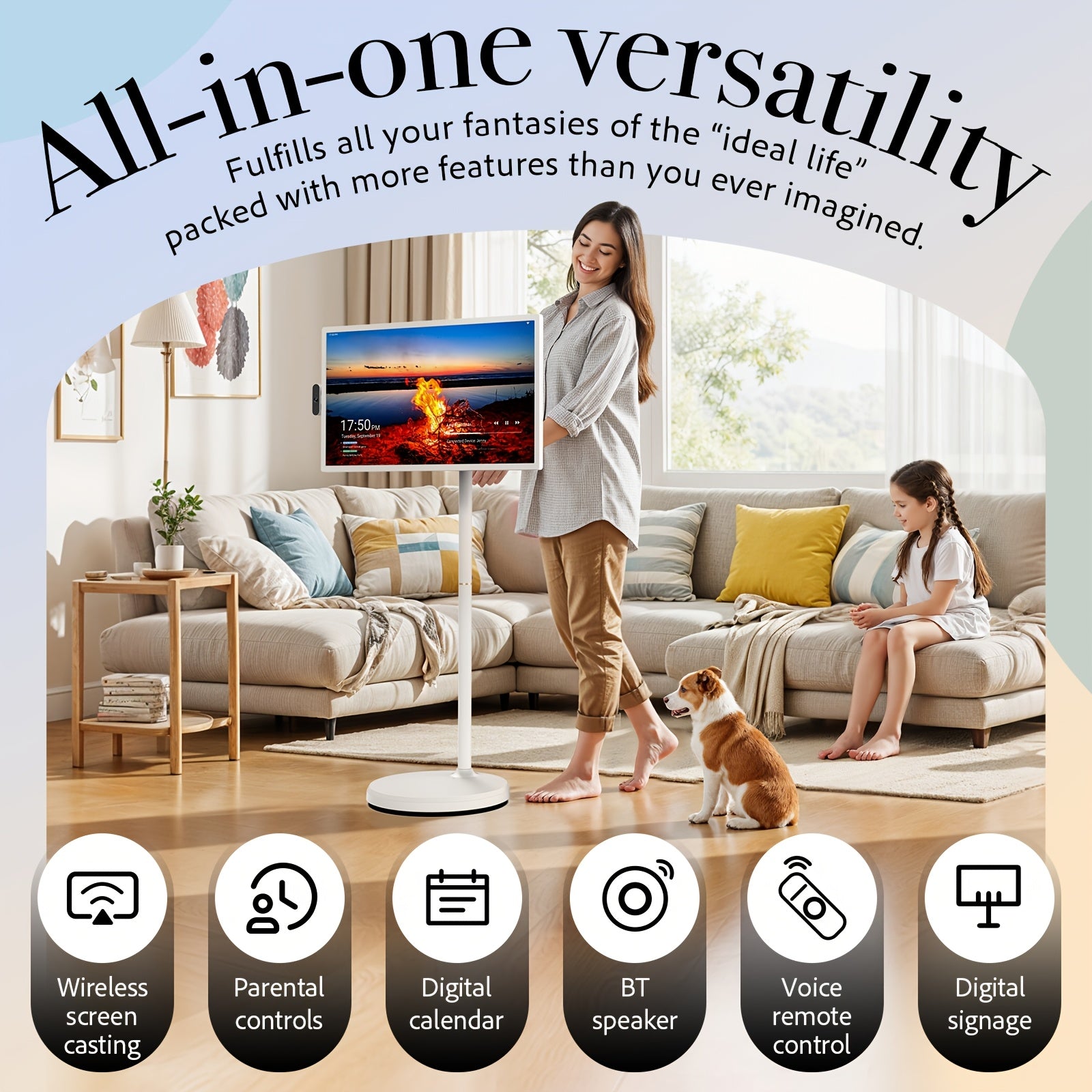 Black Friday Christmas Upgrade! Apolosign 32" 4K UHD Touchscreen Portable TV | 16GB+128GB Android 14, 9300mAh Perfect Holiday Gift