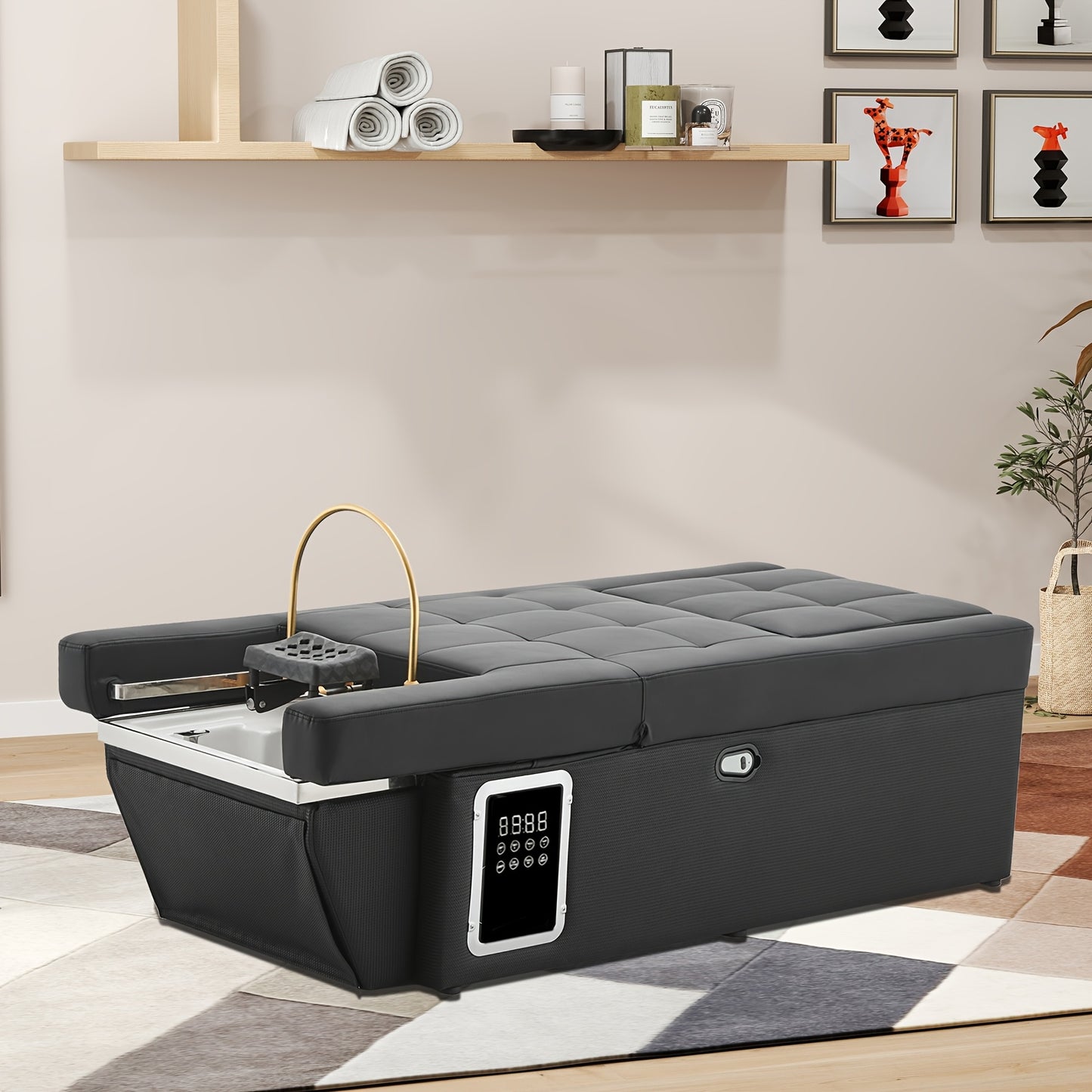 Professional Spa Massage Bed with Backwash Unit - Heavy-Duty Metal Frame, No Electricity Needed, Portable Salon & Home Spa Equipment for Salon, Spa, Bathroom