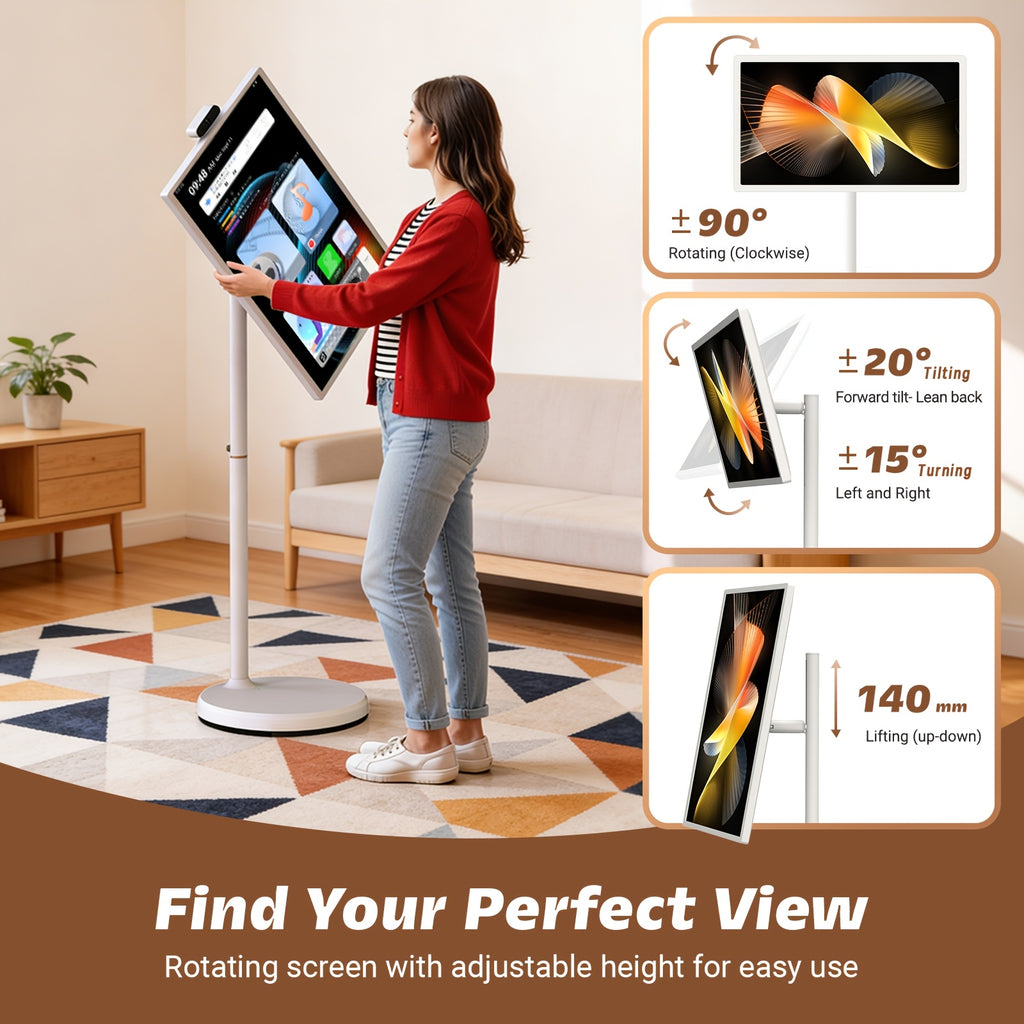 Apolosign 32" 4K UHD Giant Tablet On Wheels Portable Smart TV Touchscreen Gaming Monitor