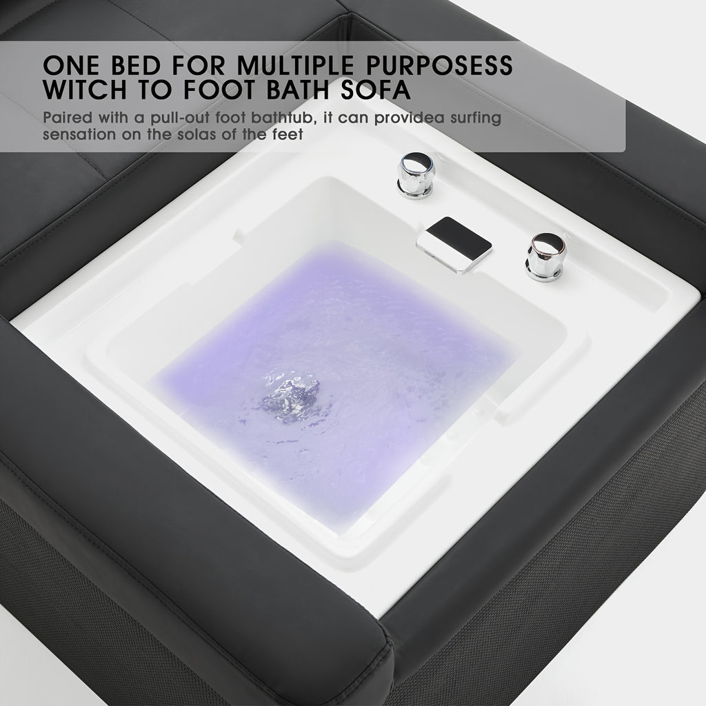 rofessional Spa Massage Bed with Backwash Unit - Heavy-Duty Metal Frame, No Electricity Needed, Portable Salon & Home Spa Equipment for Salon, Spa, Bathroom - Easy-Clean Design for Head, Foot, Back, Leg Massage - Ideal for Salon & Personal Use