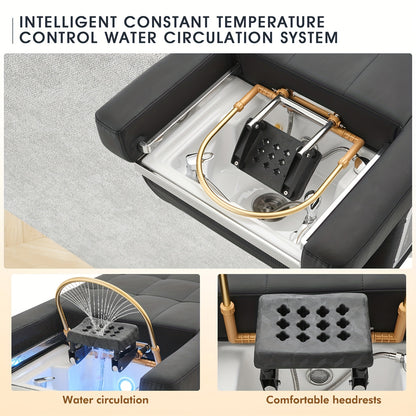 Professional Spa Massage Bed with Backwash Unit - Heavy-Duty Metal Frame, No Electricity Needed, Portable Salon & Home Spa Equipment for Salon, Spa, Bathroom