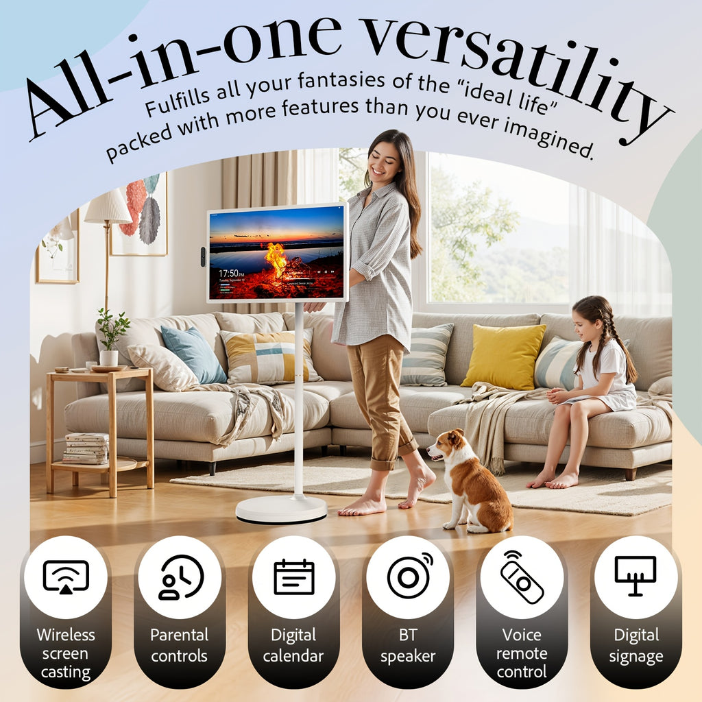Black Friday Xmas Gift, Apolosign 4K Smart TV Upgrade | 16(8+8)GB+256GB, Android 14 Portable Design, 9300mAh Battery - Your On-Wheels Gaming & Media Giant Tablet, Tablet, Pad