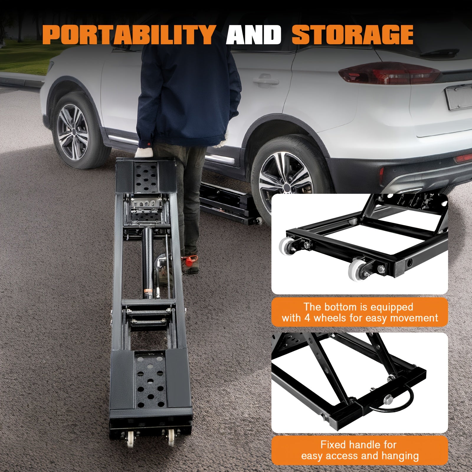 Jocisland Portable Car Lift, Capable of Lifting 5000/7000/8000 LBS Quick Jack with a Maximum Height of 26", Car Lifts for Home Garage and Shop