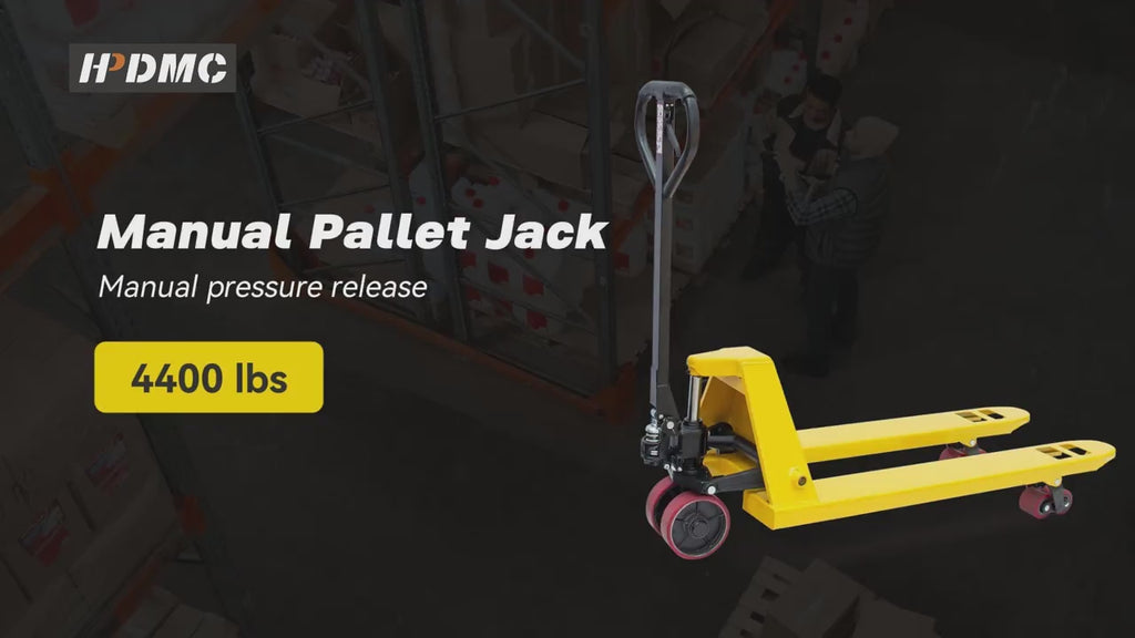 4400Lbs Manual Pallet Jack with Hydraulic Lift & Heavy-Duty Steel Frame - Hand- Forklift Suitable for Warehouse, Home, Moving Furniture, Refrigerator - Epoxy-Coated, Reinforced Forks & PU Wheels