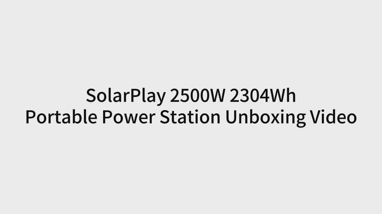 SolarPlay Portable Power Station, 2304Wh High-Capacity Solar Generator, Lithium Iron Phosphate Battery, 4 AC Power Outlets with 4800W Peak Power, Suitable for Home, Camping, and Outdoor Backup Battery Emergency Power Station